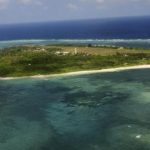 Aerial view of the Pagasa (Hope) Island, part of the disputed Spratly group of islands, in the South China Sea located off the coast of western Philippines
