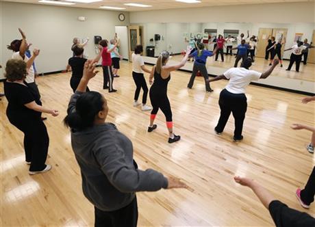 people take part in a Bokwa fitness class