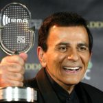 File photo of Casey Kasem posing with his Radio Icon Award at the 2003 Radio Music Awards, at the Aladdin Theatre for the Performing Arts in Las Vegas, Nevada