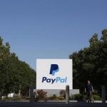 A PayPal sign is seen at an office building in San Jose, California