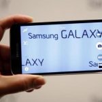 A new Samsung Galaxy S5 smartphone is displayed at the Mobile World Congress in Barcelona