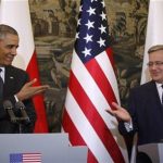 U.S. President Barack Obama and Poland's President Bronislaw Komorowski