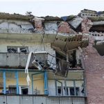 A damaged house is seen after shelling in the city of Kramatorsk, Donetsk region