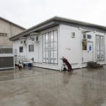 The Guinness pop-up plant, nicknamed "The Cube", is seen in Accra