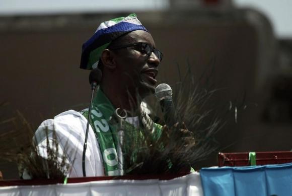 Action Congress of Nigeria (ACN) presidential candidate and former anti-corruption chief Nuhu Ribadu speaks during the flag-off of the ACN governorship campaign in Lagos