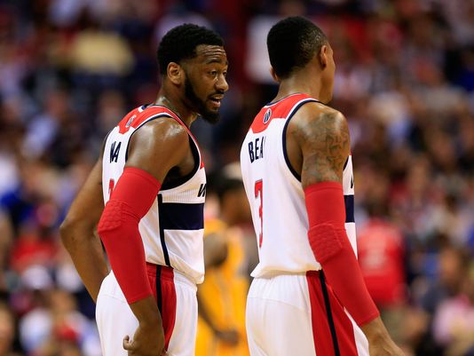John Wall, left, and Bradley Beal