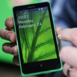 The Nokia X is shown at its unveiling at the Mobile World Congress in Barcelona