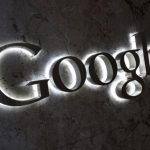A Google logo is seen at the entrance to the company's offices in Toronto