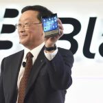 BlackBerry Chief Executive John Chen introduces Passport smartphone during an official launching event in Toronto