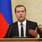 Russia's Prime Minister Medvedev leads a government meeting in Moscow