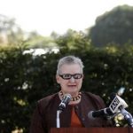 US ambassador to India Nancy addresses media before she presented EOD 9 suits, Helmets and Disruptors to Mumbai Police at a function in the U.S. embassy in New Delhi