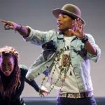 U.S. singer Pharrell Williams performs on the Stravinski Hall stage at the 48th Montreux Jazz Festival in Montreux