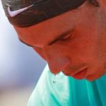 Rafael Nadal of Spain prepares to serve to Novak Djokovic of Serbia during their men's singles final match at the French Open Tennis tournament at the Roland Garros stadium in Paris