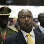 Uganda's President Museveni arrives to attend the Africa Union Peace and Security Council Summit on Terrorism at the Kenyatta International Convention Centre in Nairobi