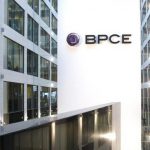 View of the BPCE banking group headquarters during the company's 2011 annual results presentation in Paris