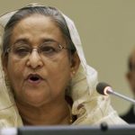 Hasina addresses a high-level summit during the 69th session of the United Nations General Assembly in New York