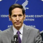 CDC Director, Dr. Thomas Frieden, speaks at the CDC headquarters in Atlanta