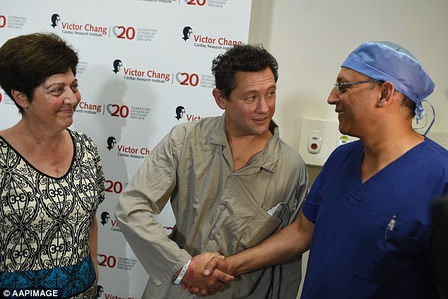 Michelle Gribilas, left, and Mr Damen, centre
