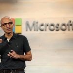 Microsoft CEO Nadella speaks during a Microsoft cloud briefing event in San Francisco