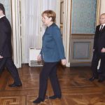 Leaders arrive for a meeting on the sidelines of a Europe-Asia summit in Milan
