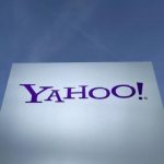 A Yahoo logo is pictured in front of a building in Rolle