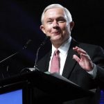 United States Senator Jeff Sessions speaks during a news conference in Mobile