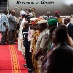 President John Dramani Mahama, center