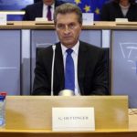 EU Digital Economy and Society Commissioner-designate Oettinger waits for his hearing before the European Parliament's Committee on Industry, Research, Energy, Culture and Education in Brussels