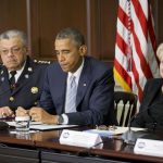 President Obama with Philadelphia Police Commissioner Charles Ramsey and George Mason