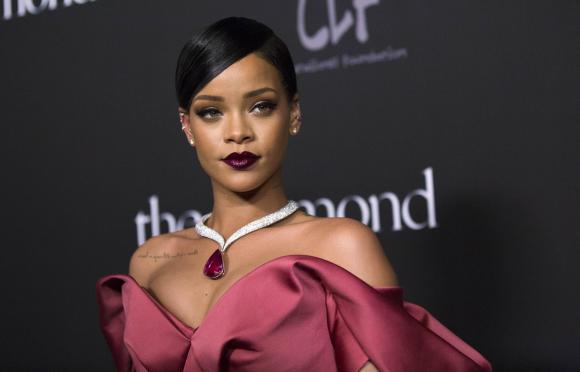 Singer Rihanna poses at the First Annual Diamond Ball fundraising event at The Vineyard in Beverly Hills