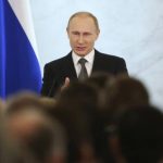 Russia's President Putin addresses the Federal Assembly at the Kremlin in Moscow