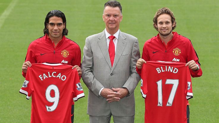 Daley Blind and Radamel Falcao