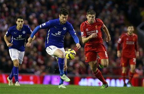 David Nugent, left, and Steven Gerrard