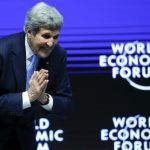 U.S. Secretary of State Kerry acknowledges the public after making a special address at the World Economic Forum in the Swiss mountain resort of Davos