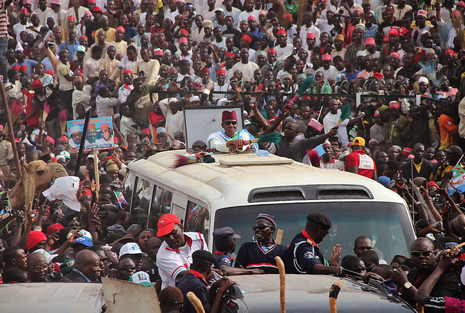 Muhammadu Buhari, center, a 72-year-old