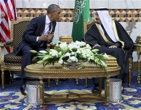 President Barack Obama and new Saudi Arabian King Salman bin Abdul Aziz