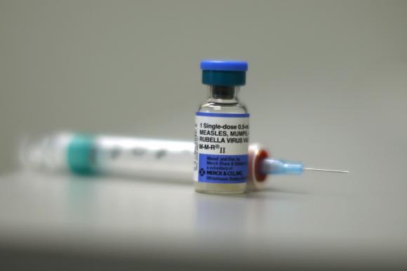 Measles vaccine is seen at Venice Family Clinic in Los Angeles