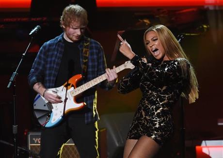 Beyonce and Ed Sheeran - ap.org