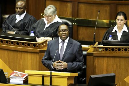 South African Finance Minister Nhlanhla  Nene delivers his 2015 Budget Speech