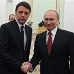 Matteo Renzi, left, Vladimir Putin