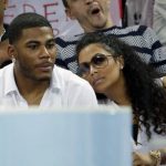 Nelly and his girlfriend Shantel Jackson attend the Brisbane International tennis tournament final match between Roger Federer and Milos Raonic