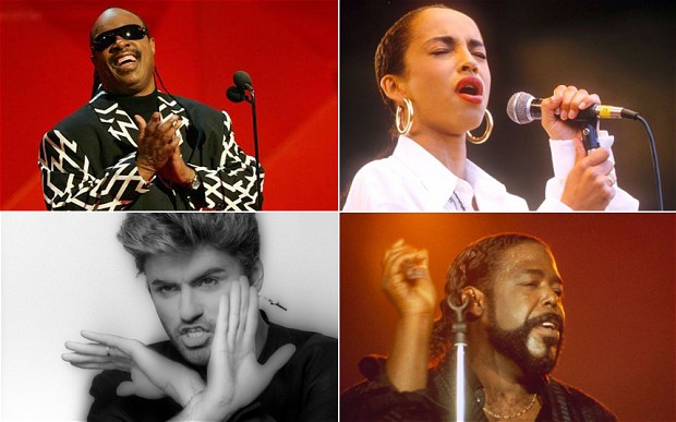 Stevie Wonder, Sade, Barry White and George Michael