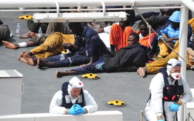 Survivors of the smuggler's boat