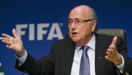 FIFA President Blatter addresses a news conference in Zurich