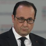 French President Hollande attends the "Business and Climate Summit 2015" at UNESCO headquarters in Paris