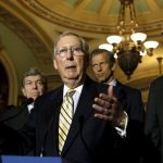 McConnell speaks to reporters in the Capitol in Washington
