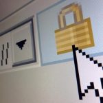 A lock icon, signifying an encrypted Internet connection, is seen on an Internet Explorer browser in Paris