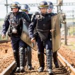 French riot police officers