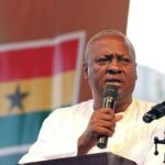 Ghanaian newly elected president John Dramani Mahama gives a speech as he attends a victory rally in Accra