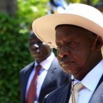 Uganda's President Yoweri Museveni arrives to deliver his state of the nation address in the capital Kampala